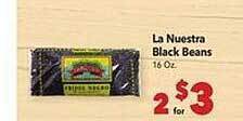 Vallarta Supermarkets La nuestra black beans offer