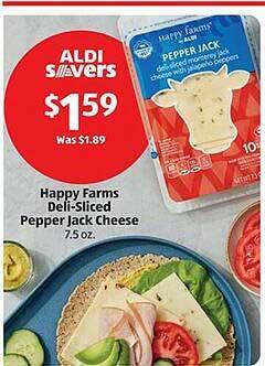 Aldi Happy farms deli-sliced pepper-jack cheese offer