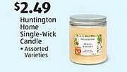Aldi Huntington home single-wick candle offer