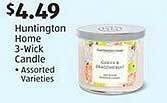 Aldi Huntington home 3-wick candle offer