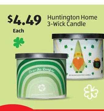 Aldi Huntington home 3-wick candle offer