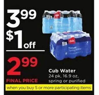 Cub Foods Cub water offer