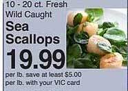 Harris Teeter Sea scallops offer