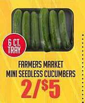Harris Teeter Farmers market mini seedless cucumbers offer