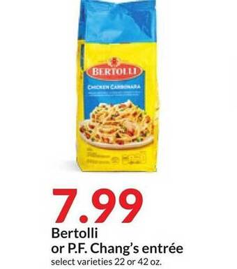 Hy-Vee Bertolli or p.f. chang's entrée offer