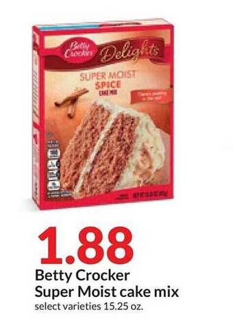 Hy-Vee Betty crocker super moist cake mix offer