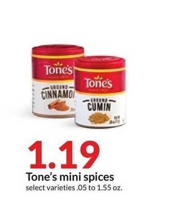 Hy-Vee Tone's mini spices offer