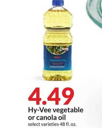Hy-Vee Hy-vee vegetable or canola oil offer