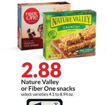 Hy-Vee Nature valley or fiber one snacks offer
