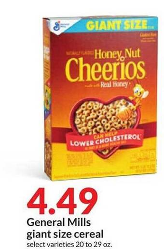 Hy-Vee General mills giant size cereal offer