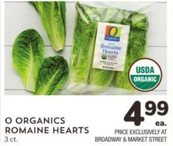 Albertsons O Organics Romaine Hearts 3 ct. offer