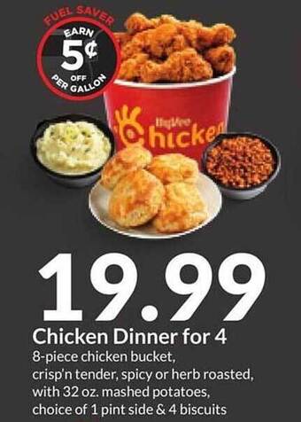 Hy-Vee Chicken dinner for 4 offer