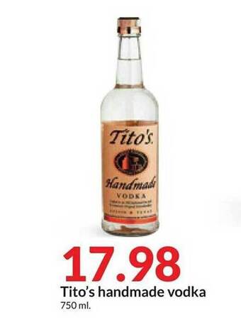 Hy-Vee Tito's handmade vodka offer