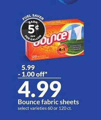 Hy-Vee Bounce fabric sheets offer