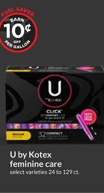 Hy-Vee U by kotex feminine care offer