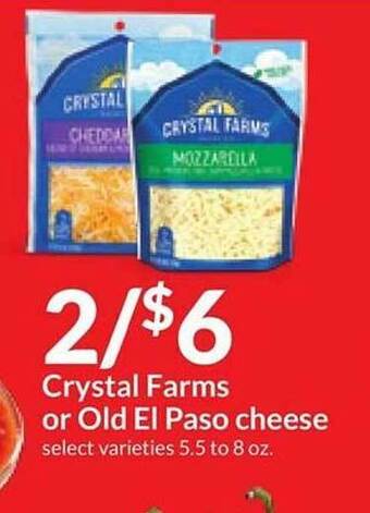 Hy-Vee Crystal farms or old el paso cheese offer