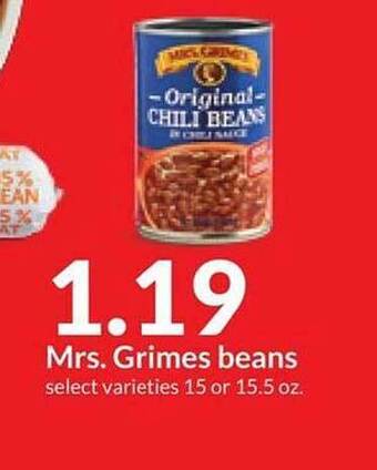 Hy-Vee Mrs. grimes beans offer