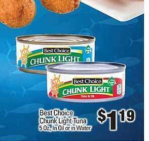 IGA Best choice chunk light tuna offer