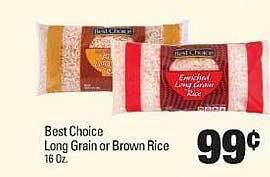 IGA Best choice long grain or brown rice offer