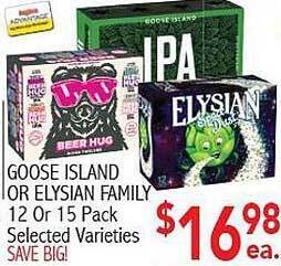Ingles Markets Goose island or elysian family offer