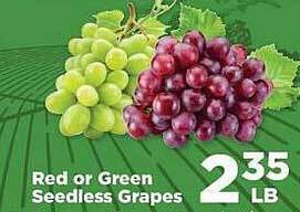 IGA Red or green seedless grapes offer