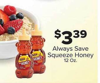 IGA Always save squeeze honey offer
