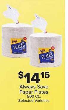 IGA Always save paper plates offer
