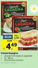 Lidl Frozen lasagna offer