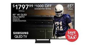 Nebraska Furniture Mart Samsung 85 offer