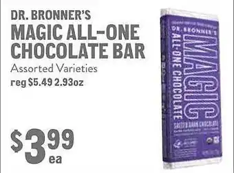 New Seasons Market Dr. bronner's magic all-one chocolate bar offer