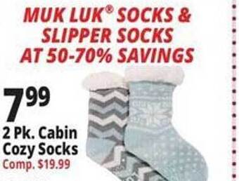 Ocean State Job Lot Cabin cozy socks offer