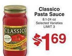 Price Chopper Classico pasta sauce offer