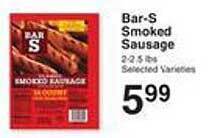 Price Chopper Bar-s smoked sausage offer