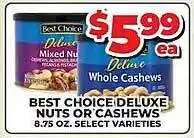 Price Cutter Best choice deluxe nuts or cashews offer