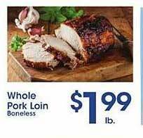 Price Rite Whole pork loin offer