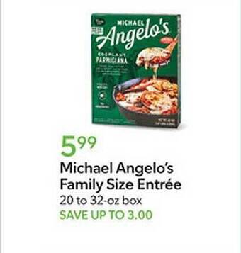 Publix Michael angelo's family size entrée offer