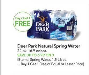 Publix Deer park natural spring water offer