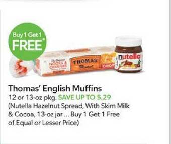 Publix Thomas' english muffins offer