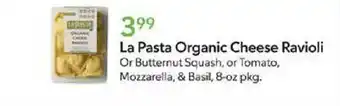 Publix La pasta organic cheese ravioli offer