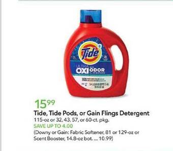 Publix Tide, tide pods, or gain flings detergent offer