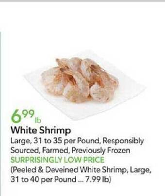 Publix White shrimp offer