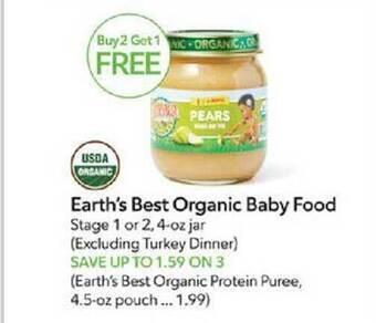 Publix Earth's best organic baby food offer