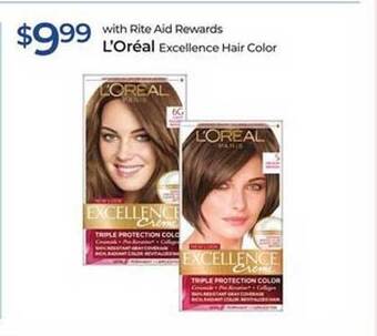 Rite Aid L'oréal excellence hair color offer
