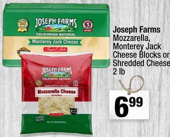 Super King Markets Joseph farms mozzarella, monterey jack cheese blocks or shredded cheese offer