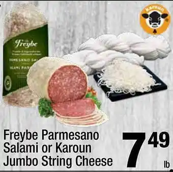 Super King Markets Freybe parmesano salami or karoun jumbo string cheese offer