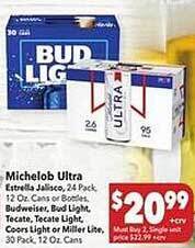 Vallarta Supermarkets Michelob ultra offer