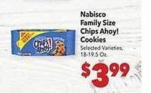 Vallarta Supermarkets Nabisco family size chips ahoy! cookies offer