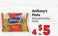 Vallarta Supermarkets Anthony's pasta offer