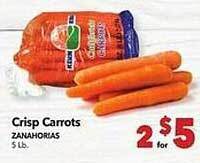 Vallarta Supermarkets Crisp carrots offer