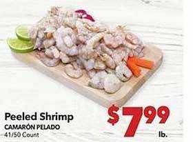 Vallarta Supermarkets Peeled shrimp offer